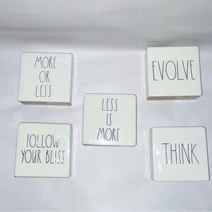 Rae Dunn Lot 5 Piece Set Of Paperweight Plaques Artisan Collection By Magenta